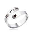 thumbnail image 1 of Uloveido Stainless Steel Engraved Be Brave Encouragement Ring for Women Open Adjustable Size Inspirational Love Heart Ring Y1275, 1 of 7