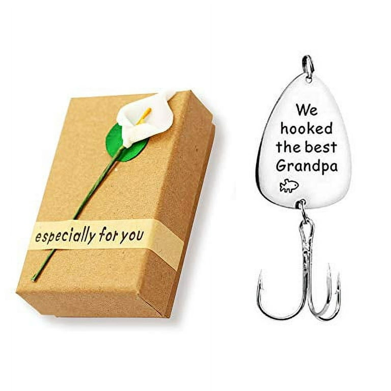 Uloveido Stainless Steel Treble Fishhooks Fishing Circle Hooks with Box for  Men Husband Dad Christmas New Year Gift Y629 (We hooked best Grandpa)