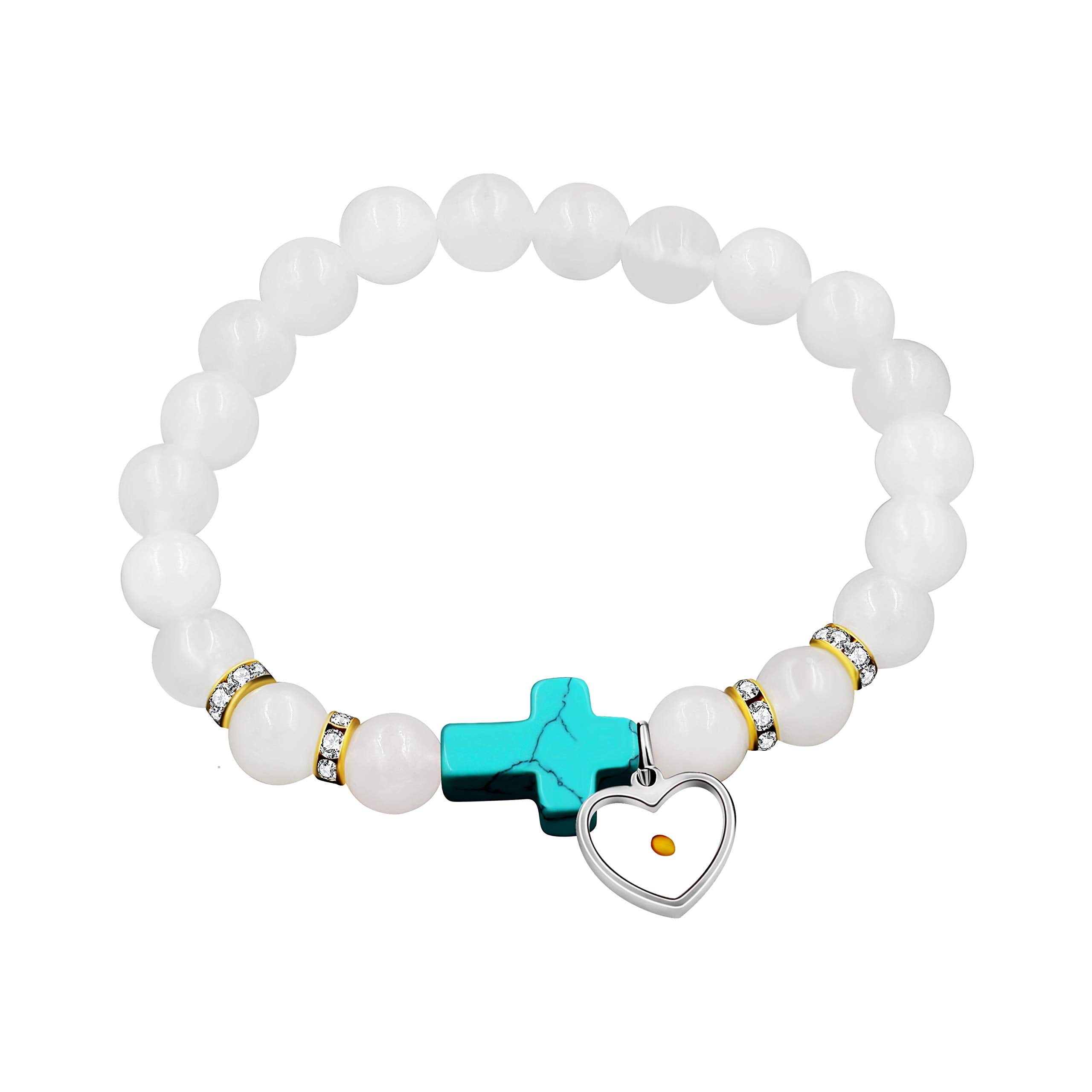 White Bead With Blue Cross Bracelet – Mr Surf's Surf Shop