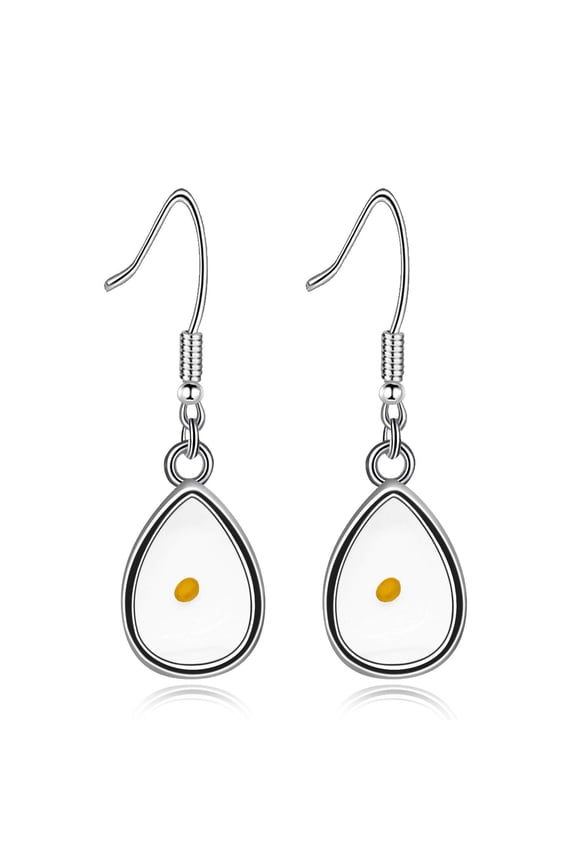 Teardrop Pendant Mustard Seed Earings for Women, Stainless Steel Tear Drop Dangle Earrings for Y582 (Drop)