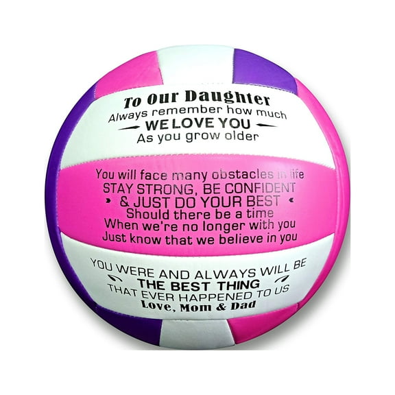 Uloveido To Our Daughter Training Ball Beach Volleyball Soft Touch Volleyball for Outdoor/Indoor Game Balls (8 Inch) Y605 (Pink)