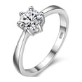 thumbnail image 1 of Uloveido Women's Lab Created Diamond Solitaire Ring Wedding CZ Crystal Engagement Rings Best Promise Rings for Her Wife Women (Size 10) J002-FEMALE&nbsp;, 1 of 6