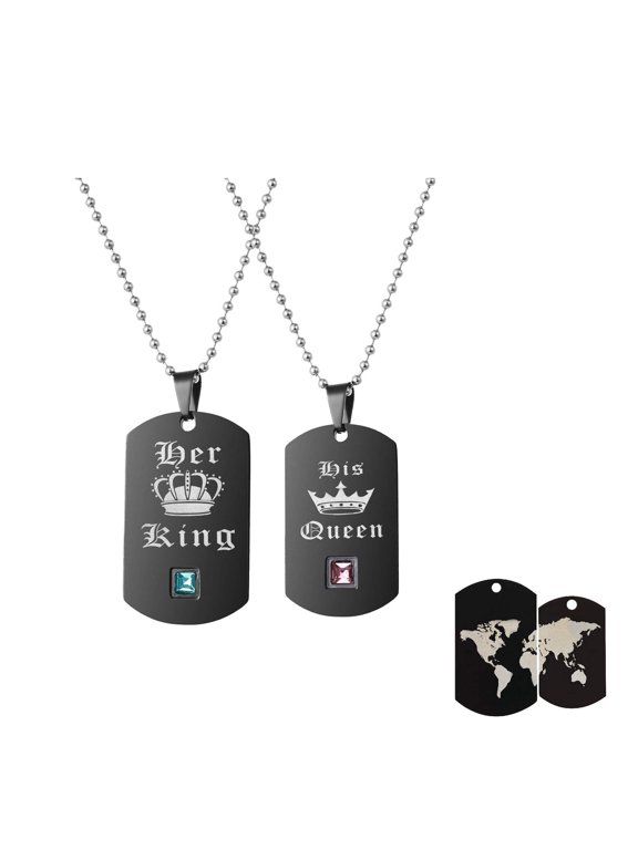 World Map Globe Planet Mother Earth Logo Symbols - Military Dog Tag Luggage Tag Bead Chain Double Side Necklaces Set SN132 (World Map)