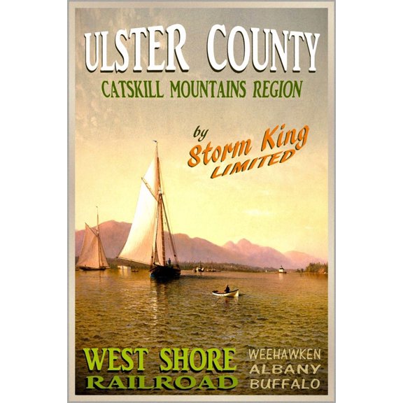 Ulster County West Shore Railroad Poster New Retro Train New York Art Print Home Decor Office Wall Art