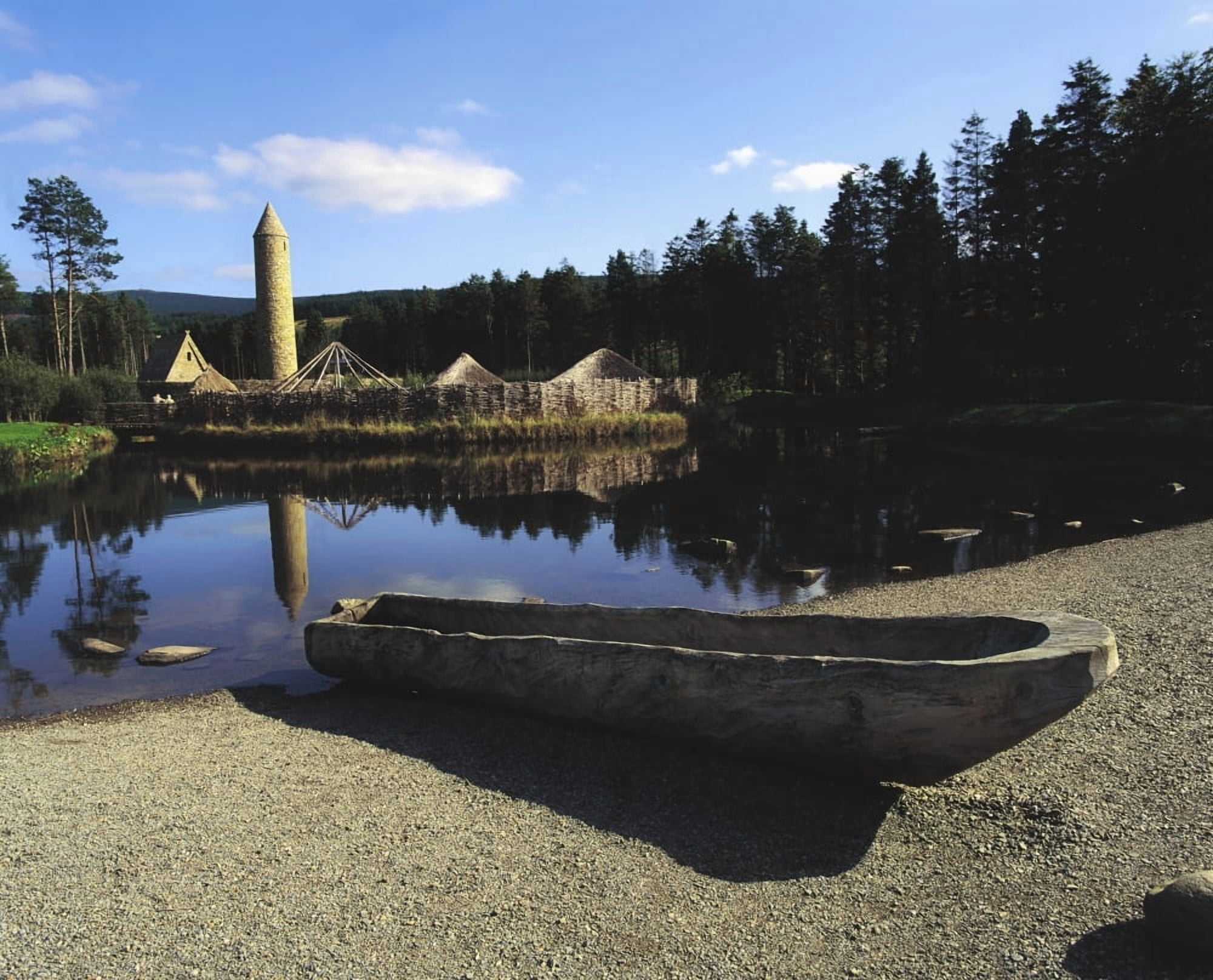 Ulster History Park Co Tyrone Ireland Round Tower And Crannog Canvas Art - The Irish Image Collection Design Pics (34 x 26)