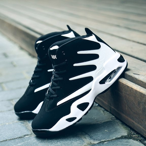 Ulsto Men's Fashion High-Top Basketball Shoes - Air Cushion Sneakers for Athletic & Casual Wear
