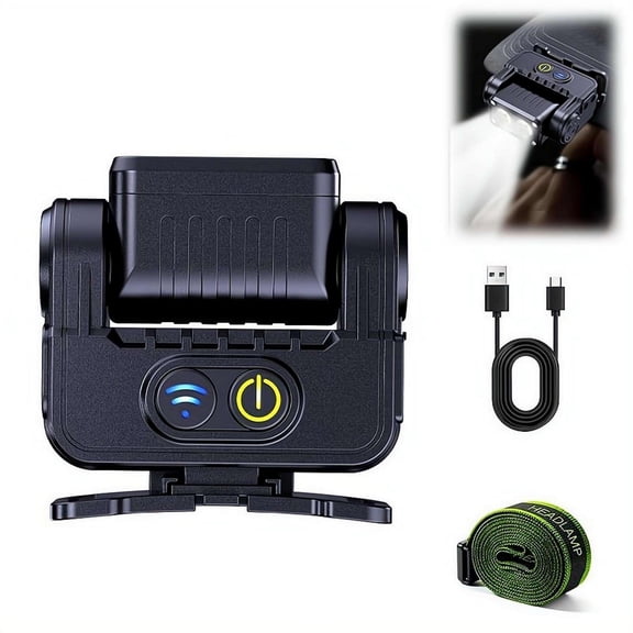 Ult-ra Bright LED Headlamp with Ult-ra Long Battery Life, Motion Sensor Hands-Free Head Light, Waterproof Head Mounted Lamp for Fishing, Night Riding and Outdoor Use