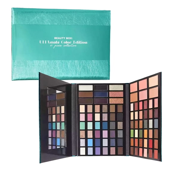 Ulta Beauty Box Ultamate Color Edition, 87 Piece Collection Set Makeup Palette, Highly Pigmented, Gift Kit, Emerald Metallic