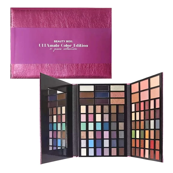 Ulta Beauty Box Ultamate Color Edition, 87 Piece Collection Set Makeup Palette, Highly Pigmented, Gift Kit, Pink Metallic