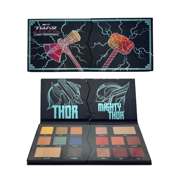 Ulta Beauty Collection Marvel Studios Thor: Love and Thunder Be Worthy, Magnetic Break Apart Eyeshadow Palette, 16 Shades Eye Makeup, Matte, Shimmers & High-Shine Micro-Glitter Finishes