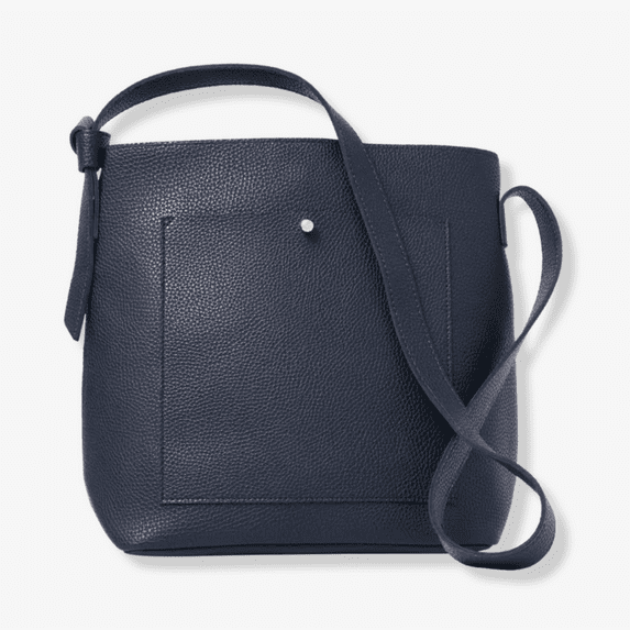 Ulta Beauty Dark Navy Blue Tote Bag Faux Leather Carry Sack Tote Purse 13” x 11” New