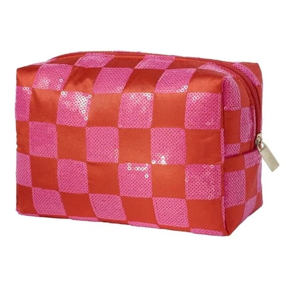 Ulta Beauty Red Checkered Makeup Bag