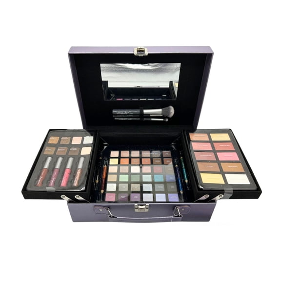 Ulta Beauty Sparkle & Shine 65 pc Makeup Kit - Eyeshadow, Eyeliner, Blush, Top Coat, Lip Gloss, Brow Powder, Highlighter, Bronzer, Setting Powder, Brow Wax & Brush