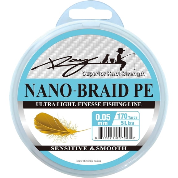 Ulta Slim Baided PE Fishing Line, Stong Knot Stength, Deign fo Ulta Light Feshwate Fishing, Come with 3lb Test o 5lb Test, 170Yds Each Spool