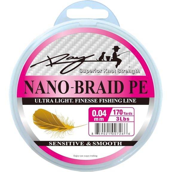 Ulta Slim Baided PE Fishing Line, Stong Knot Stength, Deign fo Ulta Light Feshwate Fishing, Come with 3lb Test o 5lb Test, 170Yds Each Spool