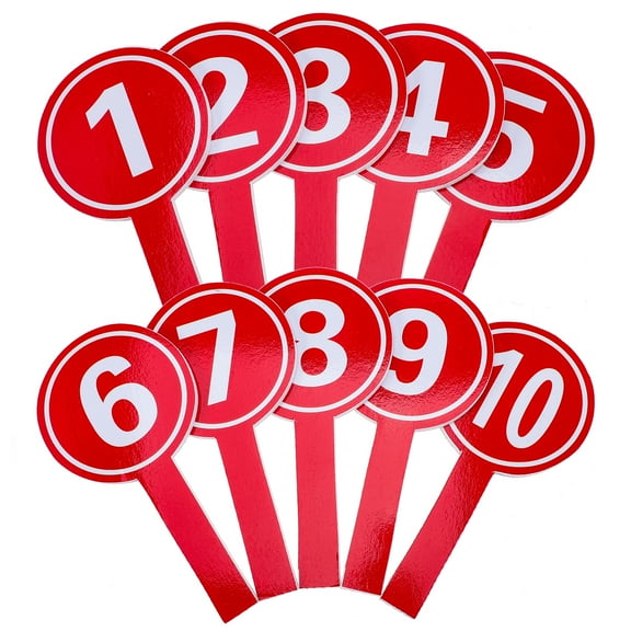 YUYUETIME Red Score Paddles For Cheerleading In Competitions 10Set 7.5X3.7X0.2In