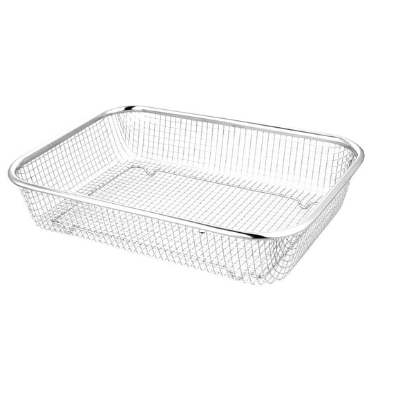 Ulthilift 1PC Thickened Stainless Steel Drain Basket Sieve Fruit and Vegetable Basket Multi-Purpose Drain Basket for Home Kitchen (Size L, 34x25x7cm)