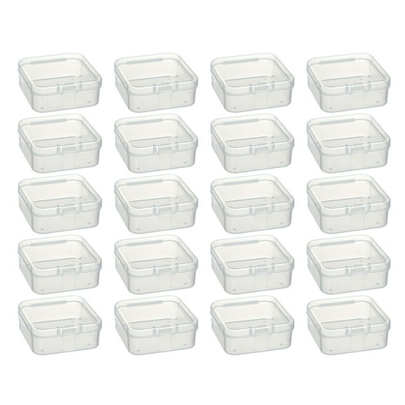 Ulthilift 20Pcs Small Clear Plastic Containers with Lids Bead Organizers Small Storage Box Case
