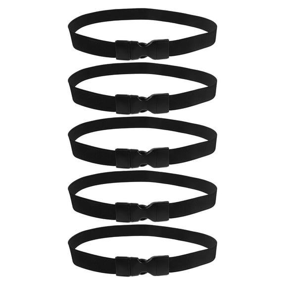KONTONTY 5pcs Trash Bag Holder Band Plastic Black Home Use Trash Can Accessories