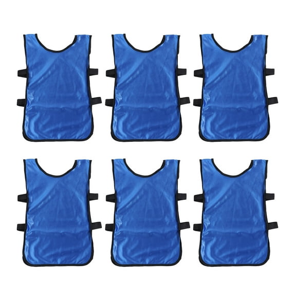 Ulthilift 6pcs Blue Football Vest Kids Breathable Pinnies Scrimmage Vest Football Training Waistcoat Clothes for Child