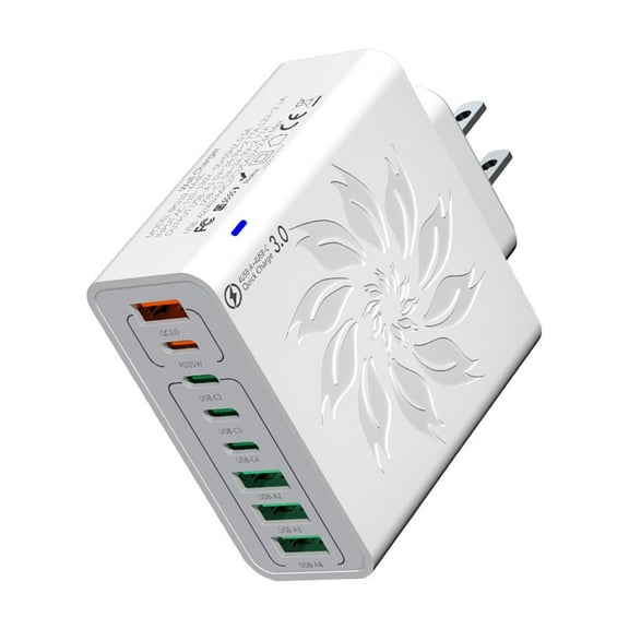 Ulti Charger 8 Ports with Quick Charger Boltz Pro Lightning Fast Charger Fast Charging Block for Smart Phones, Tablets, Devices with Multiple Ports | Wall Charge for Travel & Home(White)