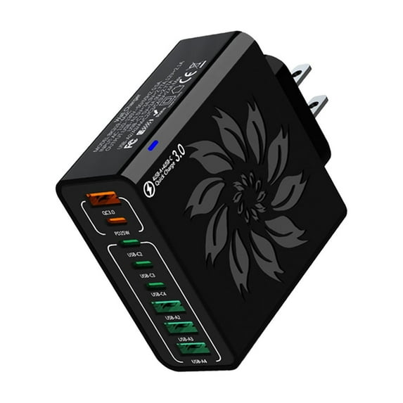 Ulti Charger 8 Ports with Quick Charger Boltz Pro Lightning Fast Charger Fast Charging Block for Smart Phones, Tablets, Devices with Multiple Ports | Wall Charge for Travel & Home(Black)