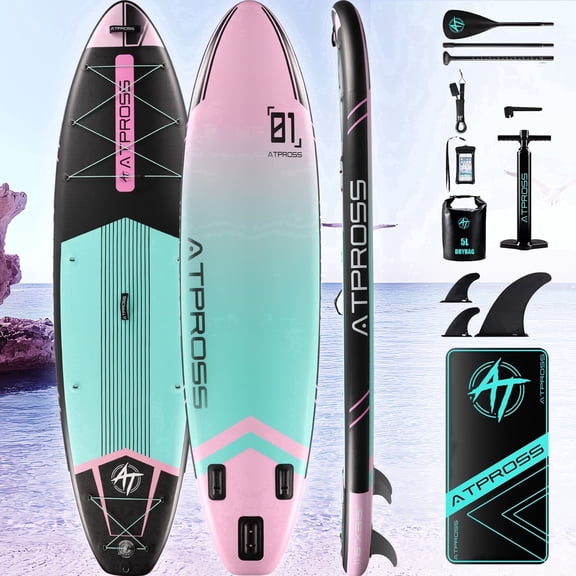 Ultifit Inflatable Paddle Board Extra Wide 450 Lbs Capacity Anti-Slip Design with SUP Accessories 11'6" x 35" Pink