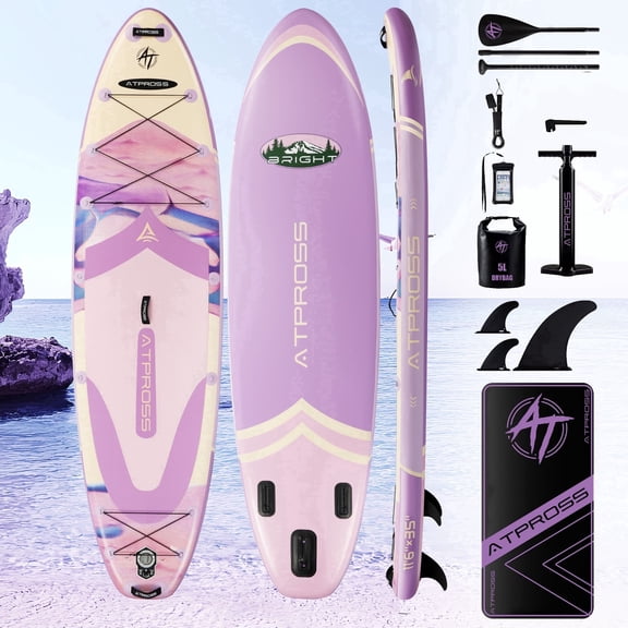 Ultifit Inflatable Paddle Board Extra Wide 450 Lbs Capacity Anti-Slip Design with SUP Accessories 11'6" x 35" Purple