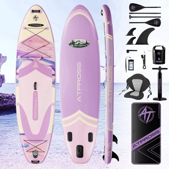 Ultifit Inflatable Paddle Board Extra Wide 450 Lbs Capacity Anti-Slip Design with SUP Accessories and Seat 11'6" x 35" Purple