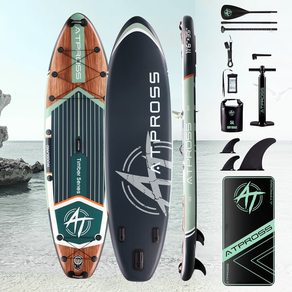 Ultifit Inflatable Paddle Board Extra Wide 450 Lbs Capacity Anti-Slip Design with SUP Accessories 11'6" x 35"