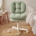 Ultifit Adjustable Vanity Chair with Double-layer Thick Cushion, Teddy ...