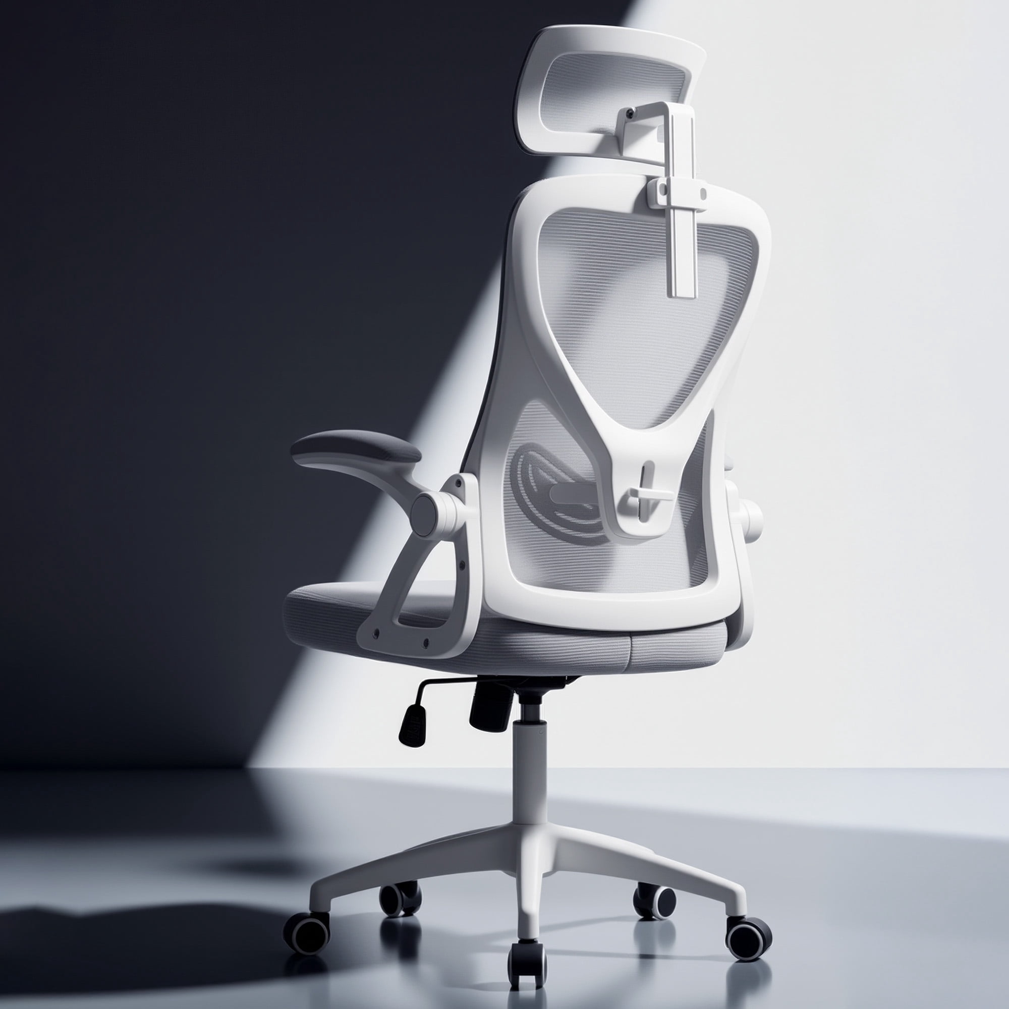 Ultifit Adult Farbic Adjustable Headrests and Adjustable Armrests Ergonomic Office Chairs Gray 300lbs