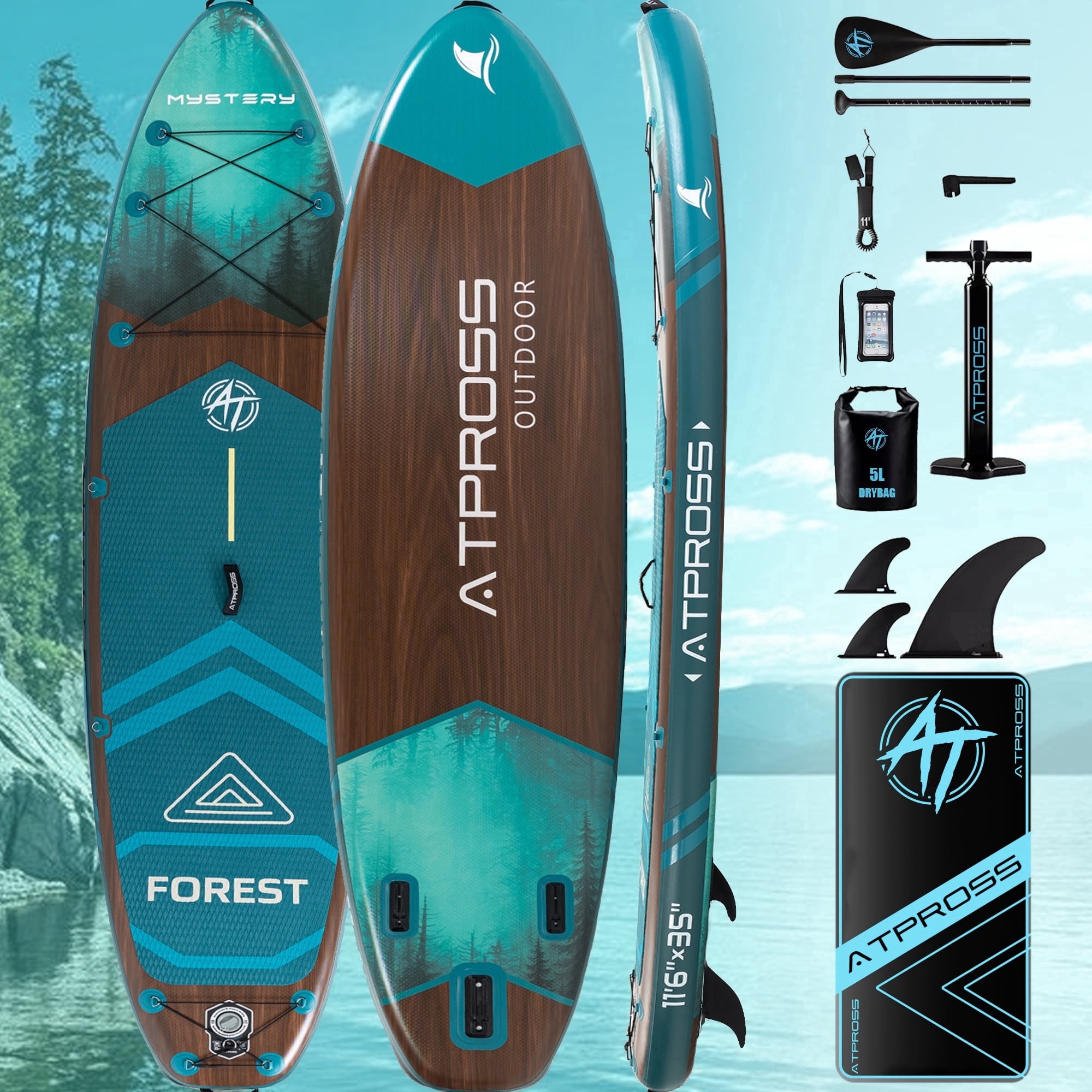 Ultifit Inflatable Paddle Board Extra Wide 450 Lbs Capacity Anti-Slip Design with SUP Accessories 11'6" x 35"