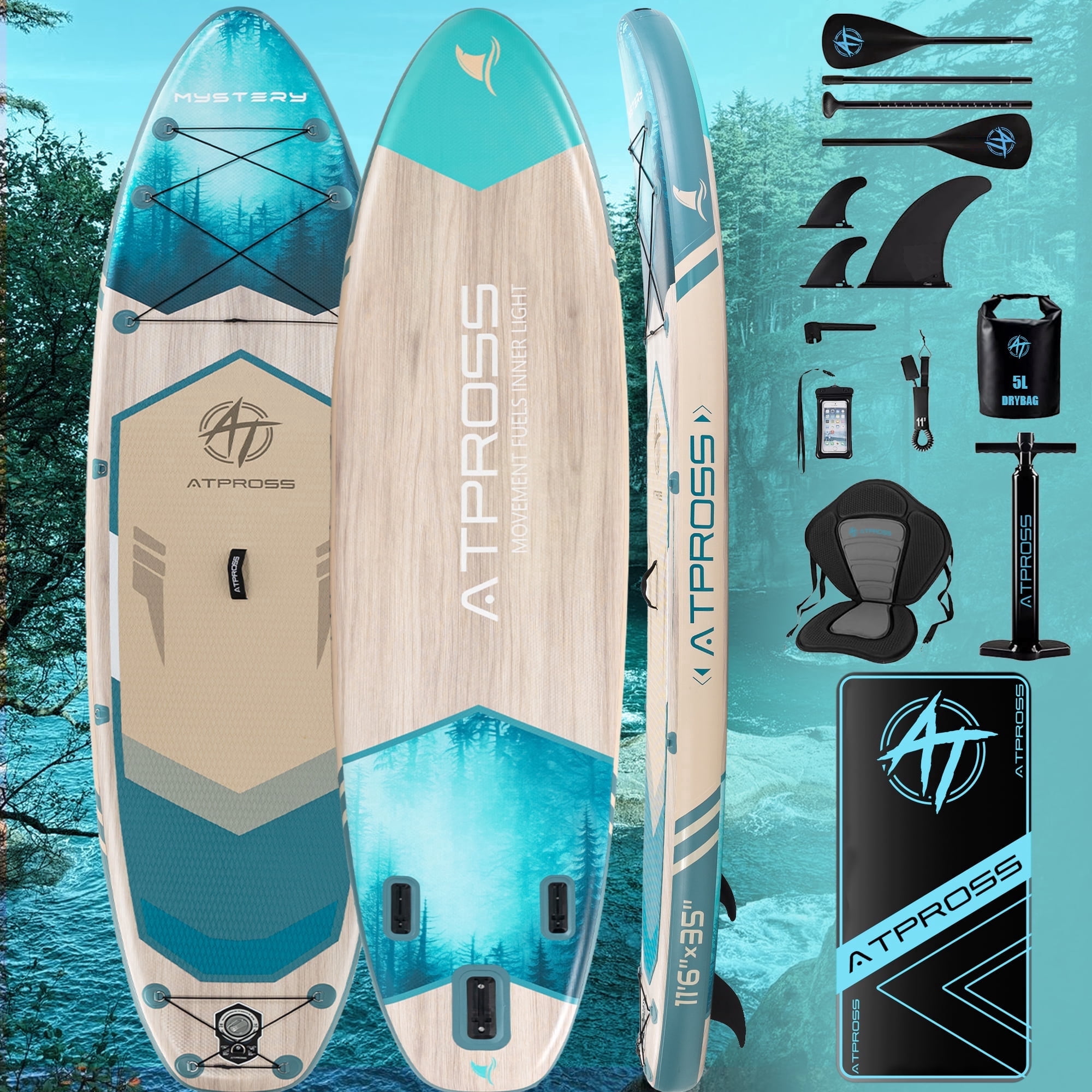 Ultifit Inflatable Paddle Board Extra Wide 450 Lbs Capacity Anti-Slip Design with SUP Accessories and Seat 11'6" x 35"