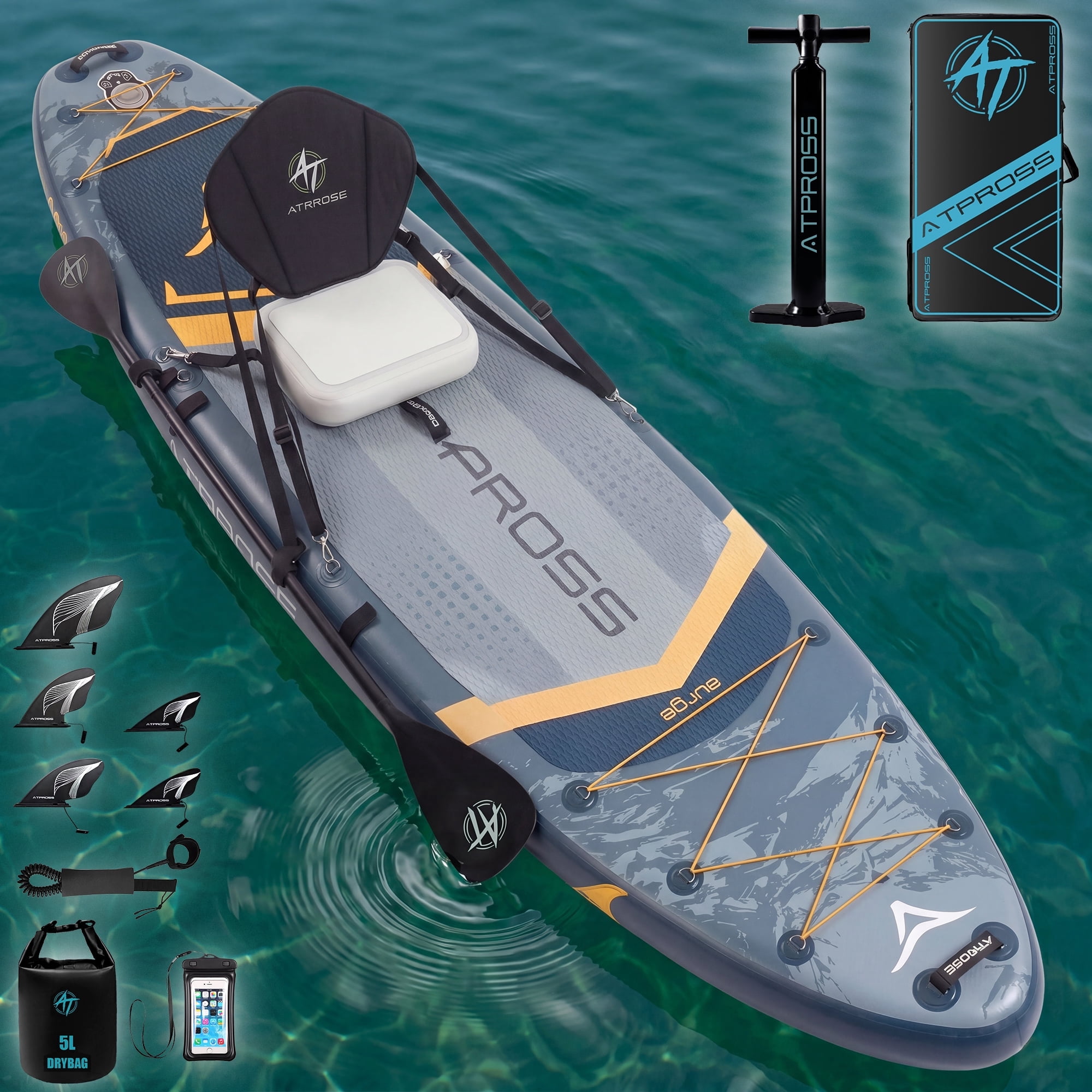Ultifit Inflatable Paddle Board Extra Wide 500 Lbs Capacity Anti-Slip Design with SUP Accessories and Seat 12' x 36" - Walmart.com
