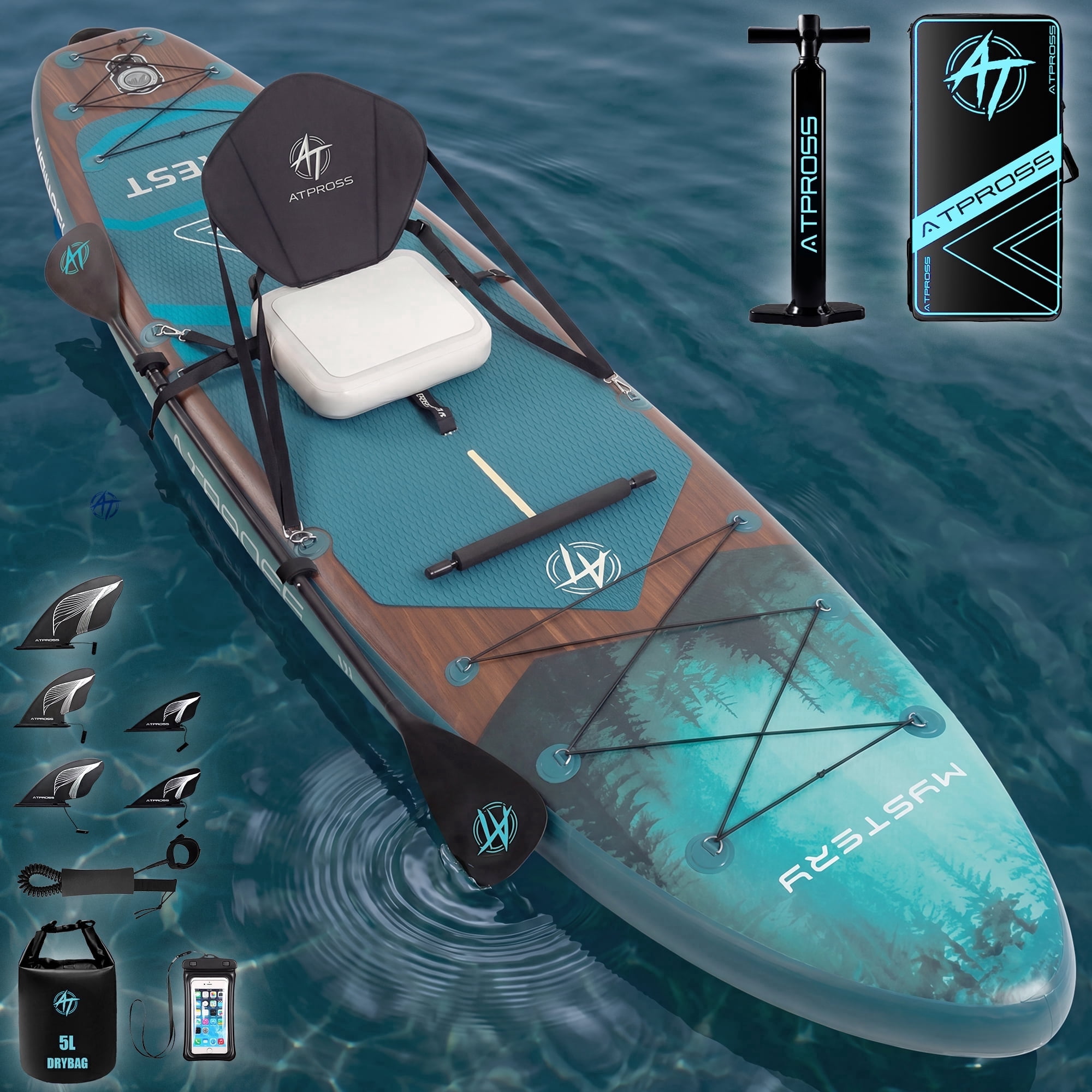 Ultifit Inflatable Paddle Board Extra Wide 500 Lbs Capacity Anti-Slip Design with SUP Accessories and Seat 12' x 36"