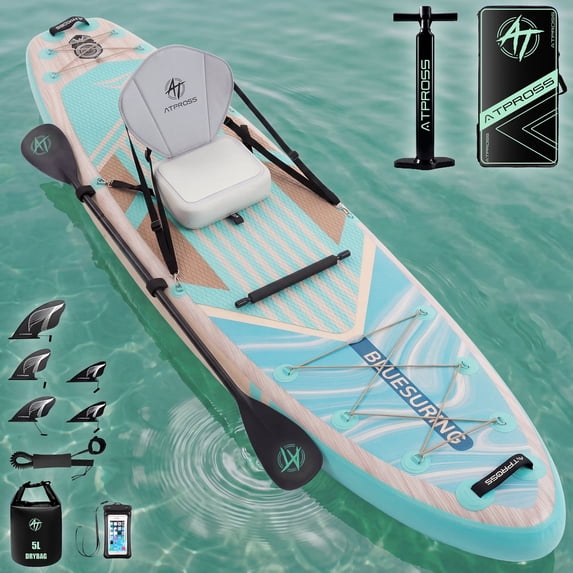 Ultifit Inflatable Paddle Board Extra Wide 500 Lbs Capacity Anti-Slip Design with SUP Accessories and Seat 12' x 36"