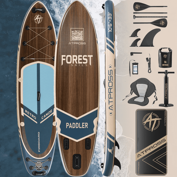 Ultifit Inflatable Paddle Board Extra Wide 400 Lbs Capacity Anti-Slip Design with SUP Accessories and Seat 10'6" x 33"
