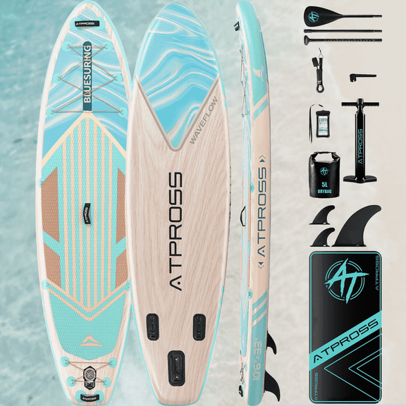 Ultifit Inflatable Paddle Board Extra Wide 400 Lbs Capacity Anti-Slip Design with SUP Accessories 10'6" x 33"