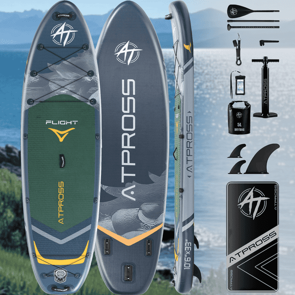 Ultifit Inflatable Paddle Board Extra Wide 400 Lbs Capacity Anti-Slip Design with SUP Accessories 10'6" x 33"