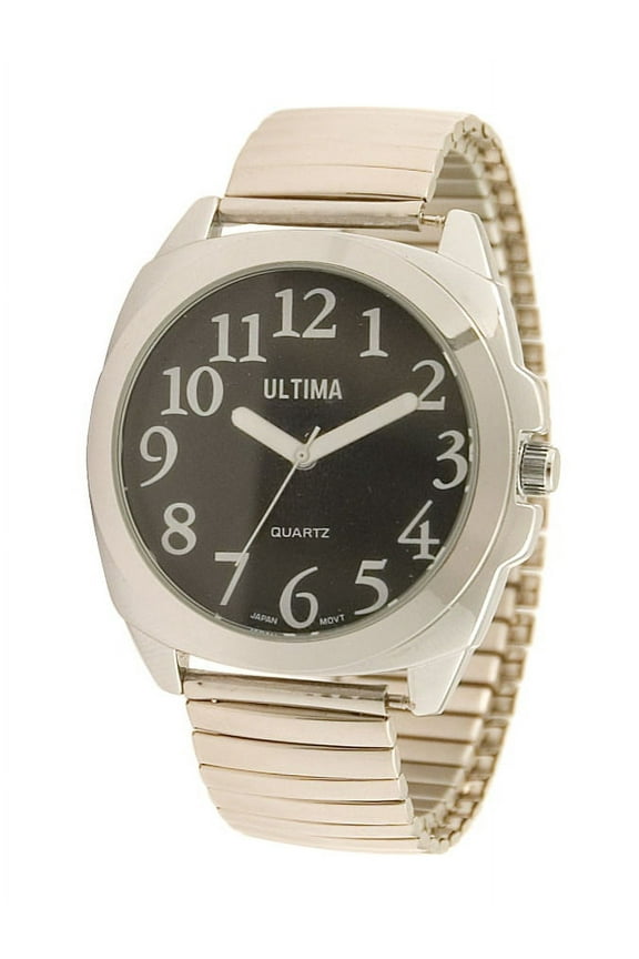 Ultima Low Vision Watch- Black Dial- Expansion Band- Unisex