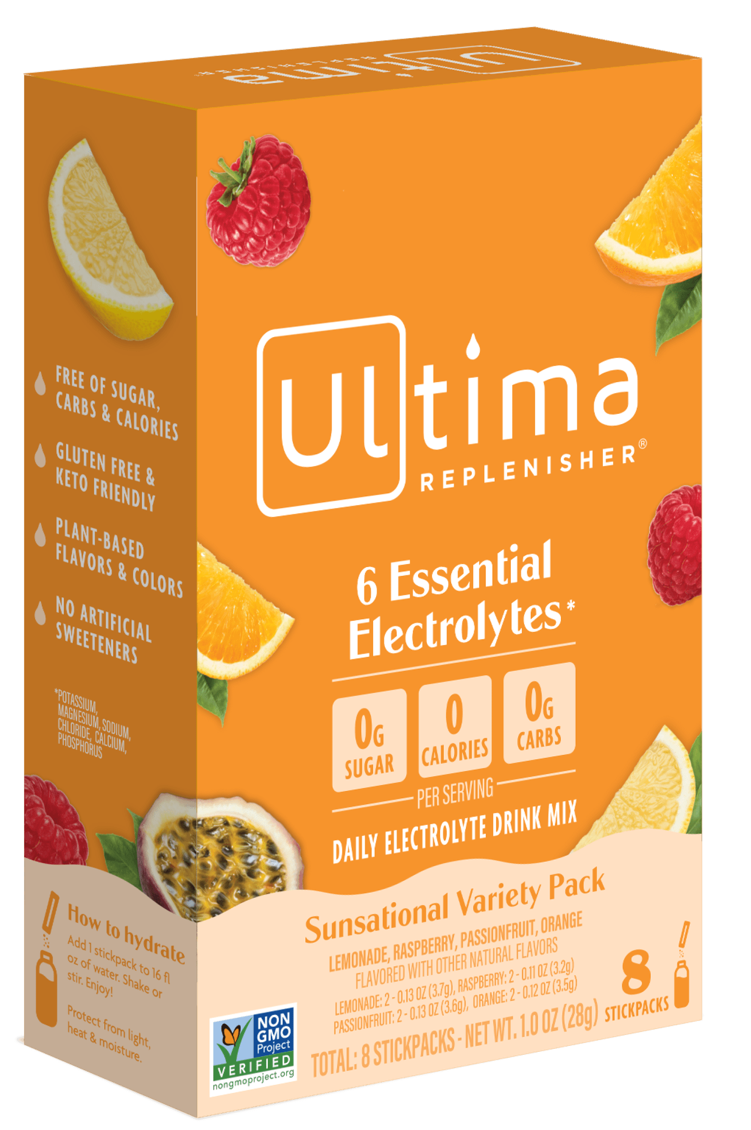 Ultima Replenisher, Sunsational Variety Pack, 8 Count, Electrolyte Supplement