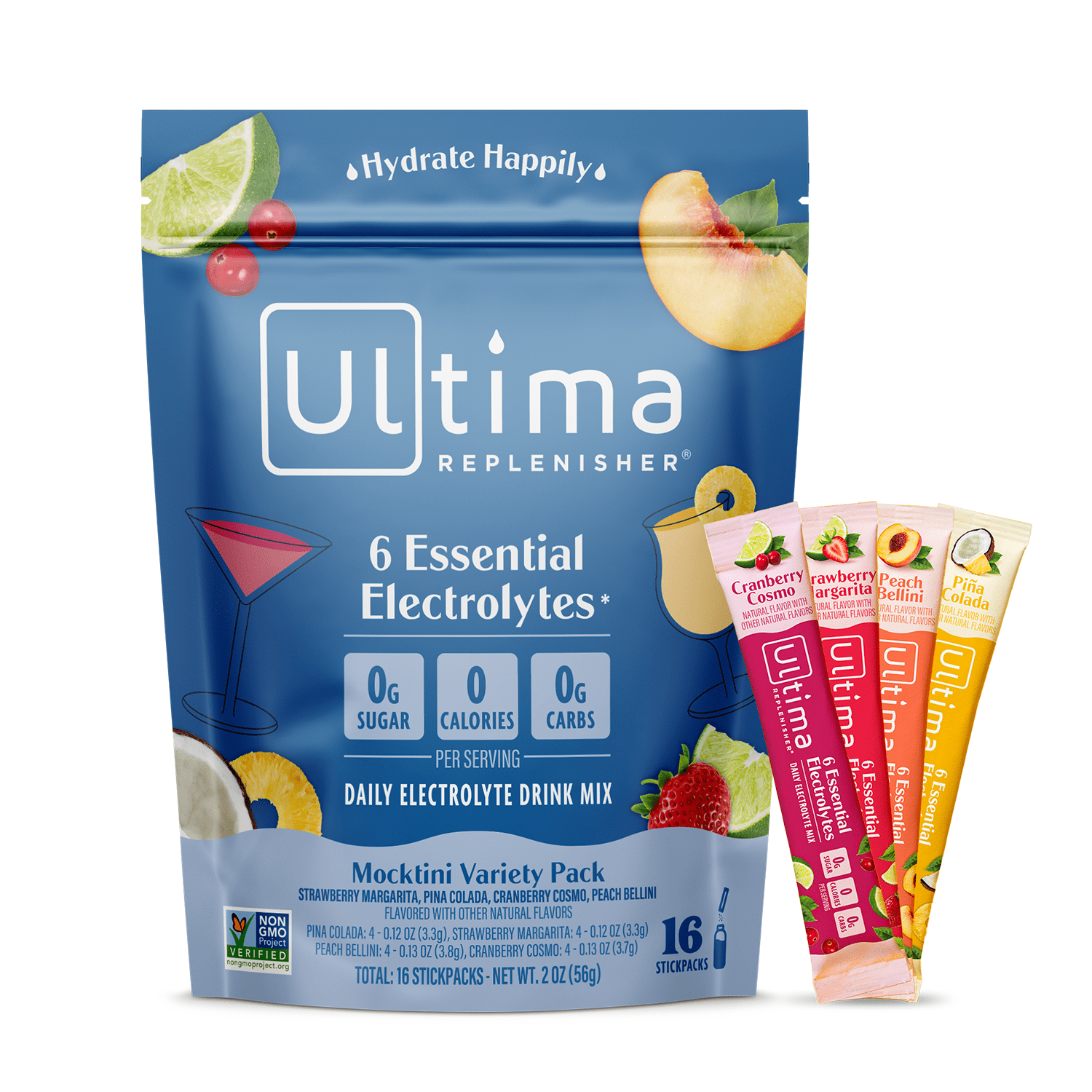 Ultima Replenisher Daily Electrolyte Drink Mix Mocktini Variety, 16