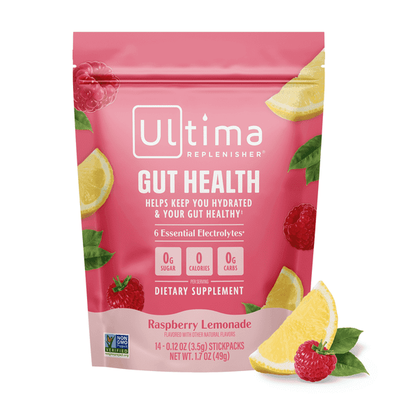 Ultima Replenisher, Electrolyte Drink Mix Packets, Sugar Free Daily Hydration Powder, Raspberry Lemonade, 14 Count Stickpacks