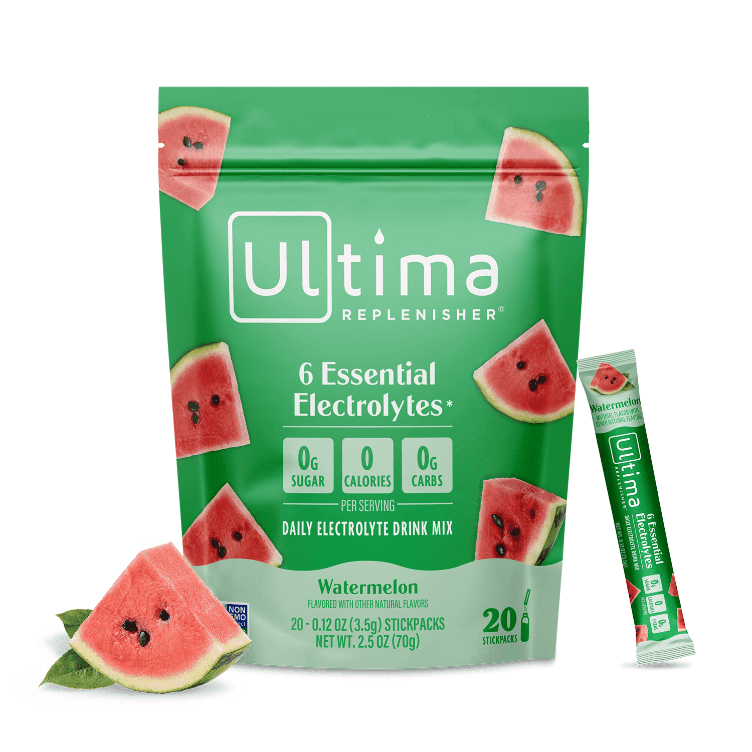 Ultima Replenisher Hydration Electrolyte Drink Mix Powder Packets, Keto Sugar-Free Watermelon, 20 Ct