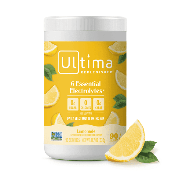 Ultima Replenisher, Electrolyte Drink Mix Powder, Sugar Free Daily Hydration Powder, Lemonade, 90 Servings