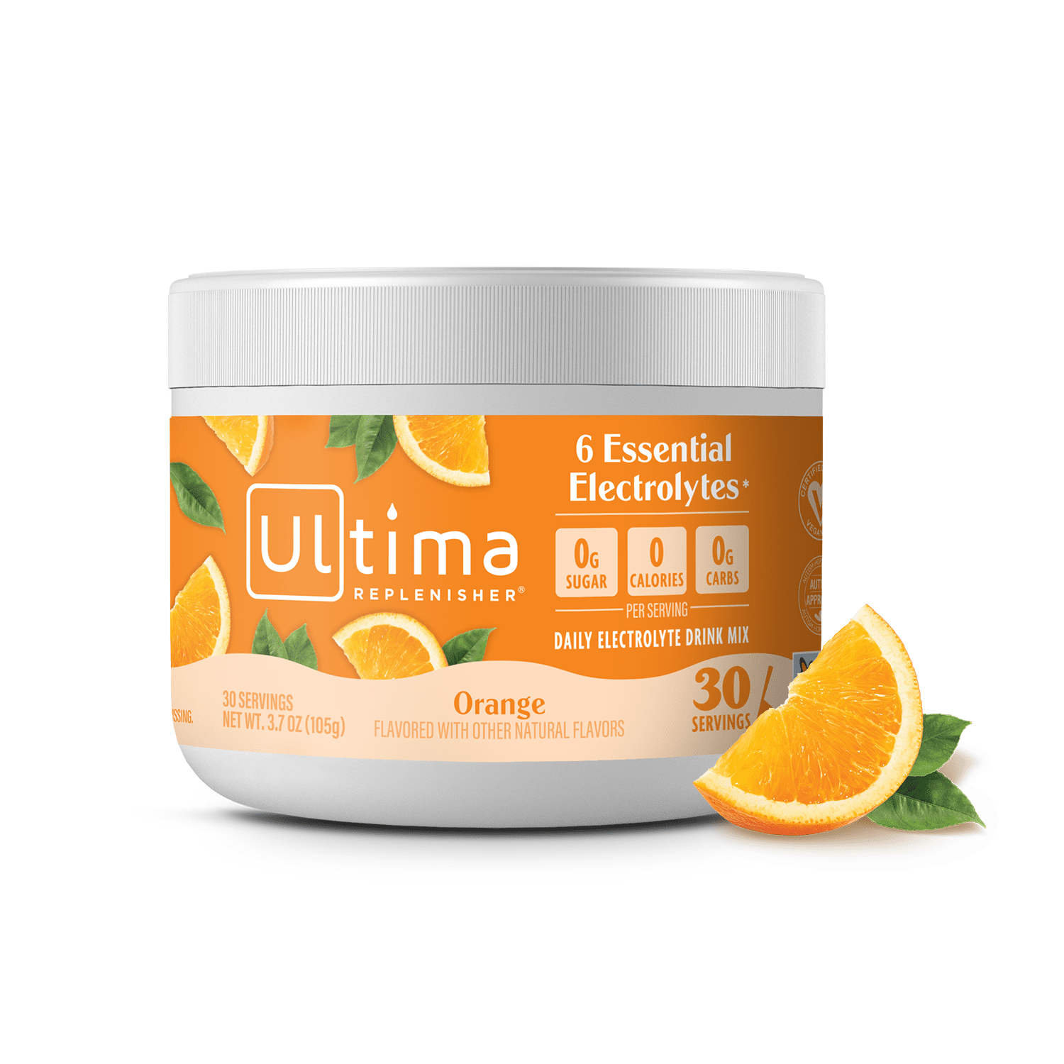 Ultima Replenisher Hydration Electrolyte Powder Drink Mix, Keto, Sugar-Free Orange, 30 Servings