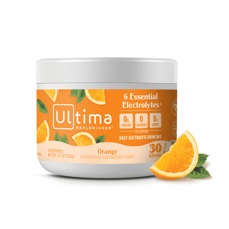 Ultima Replenisher Hydration Electrolyte Powder Drink Mix, Keto, Sugar-Free Orange, 30 Servings