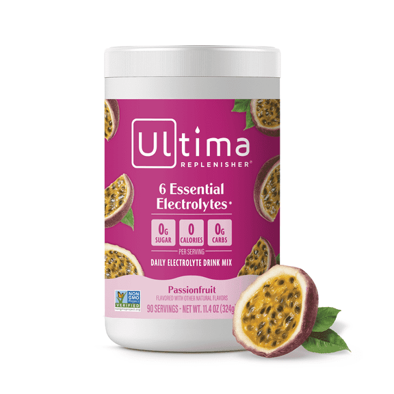 Ultima Replenisher Hydration Electrolyte Powder Drink Mix, Keto Sugar-Free Passionfruit, 90 Servings
