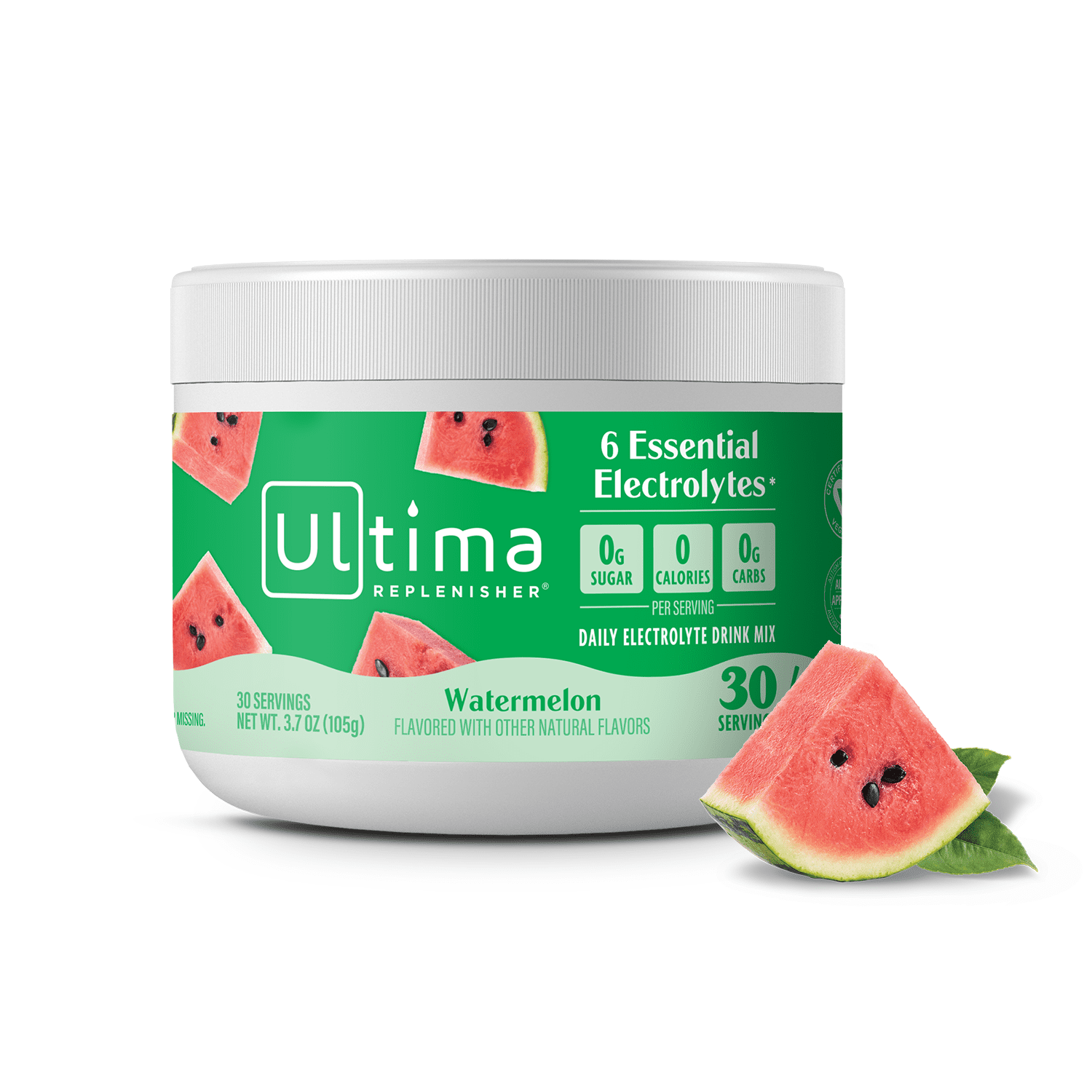 Ultima Replenisher Hydration Electrolyte Powder Drink Mix, Keto, Sugar-Free Watermelon, 30 Servings
